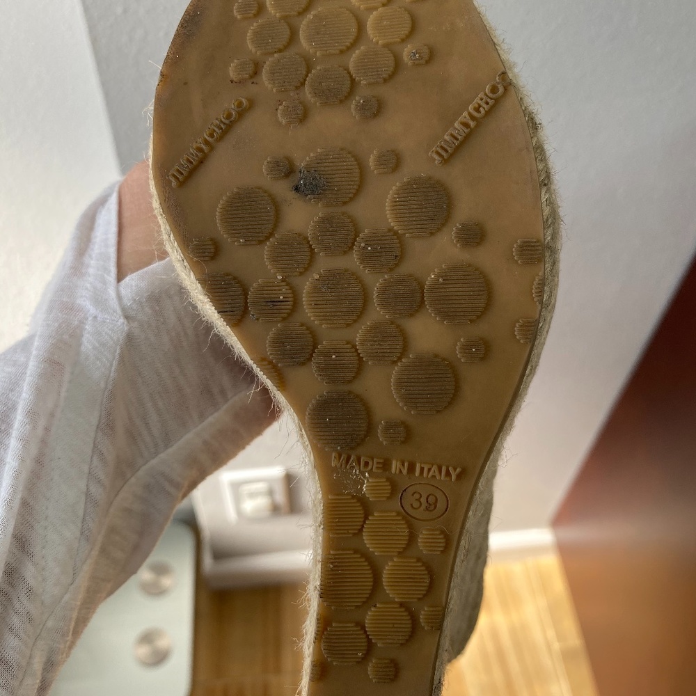 Jimmy Choo red patent leather peep toe espadrille - Picture 5 of 5